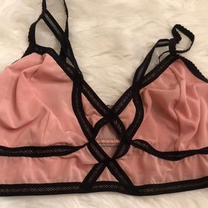 Torrid Pink Mesh Criss Cross Bralette